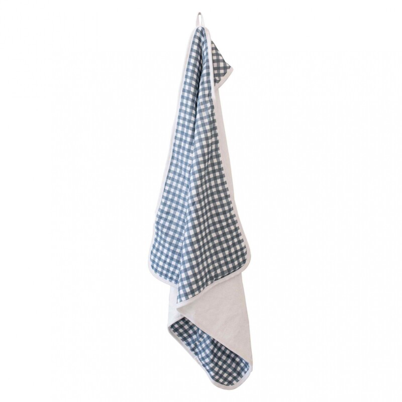 LJ8 Toalla Para Bebés Navy Gingham Lulujo