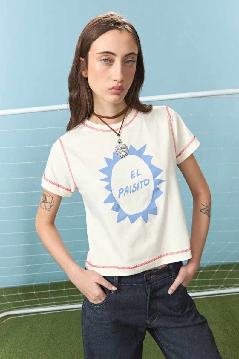 Remera con pespunte blanco