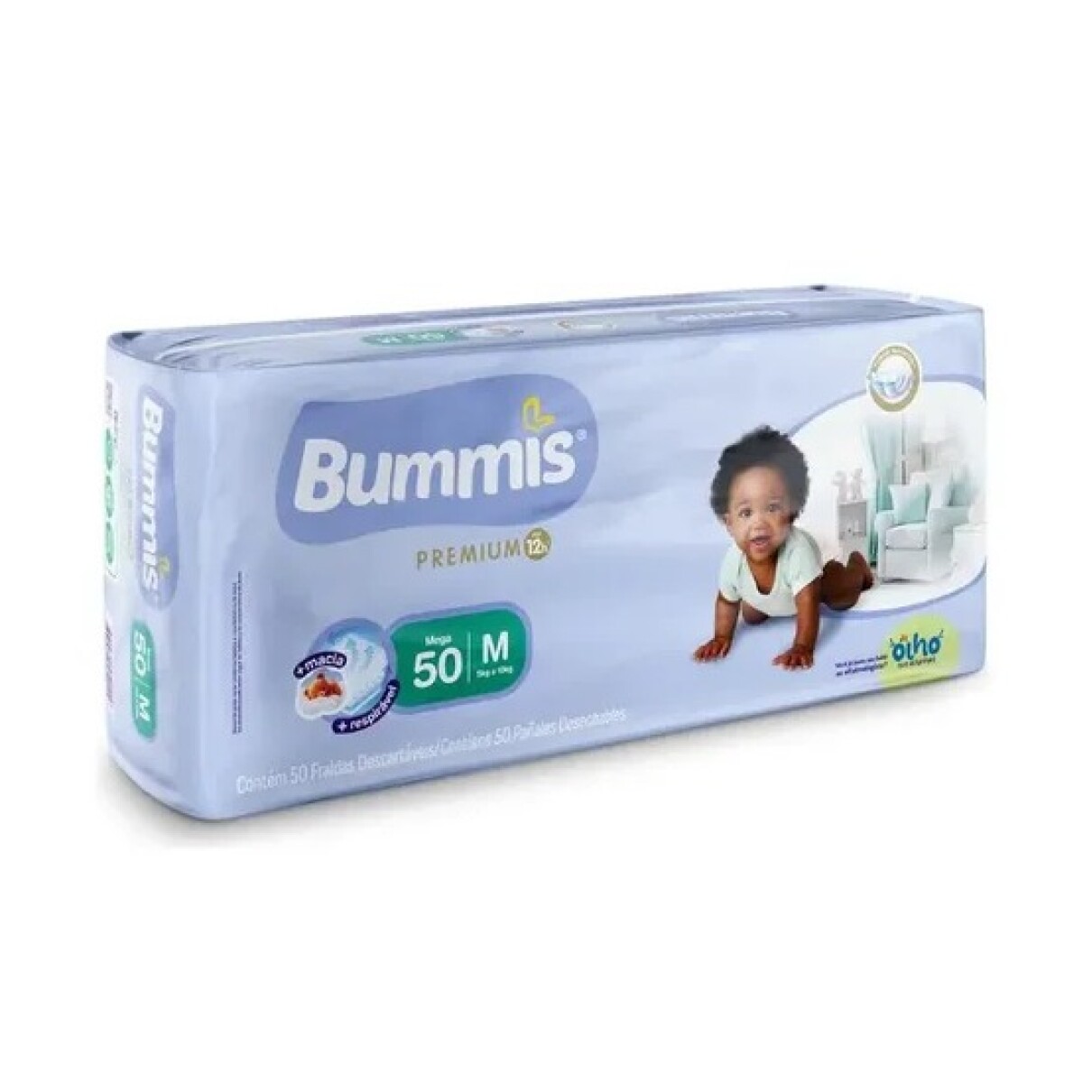 PAÑALES BUMMIS PREMIUM X 50U TALLE M 5 A 10KG 