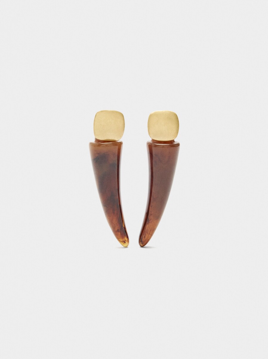 Pendientes Efecto Piedra - marron 
