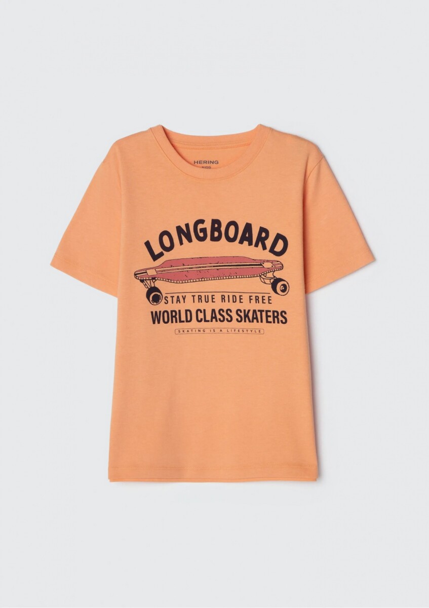 CAMISETA INFANTIL CON ESTAMPA - NARANJA 