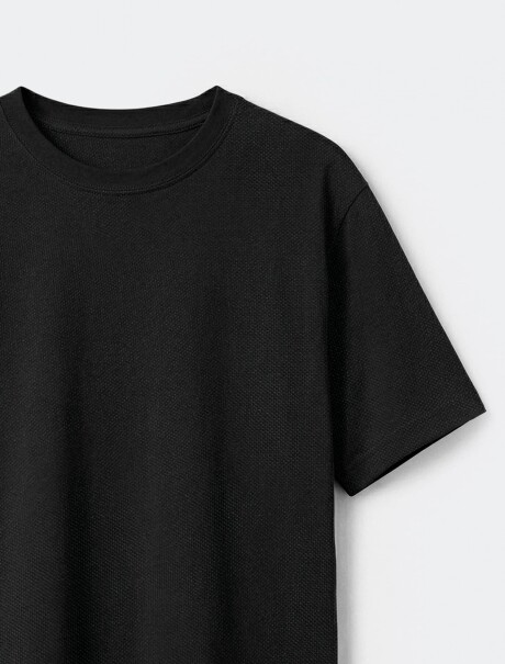 CAMISETA EN TRAMA PIQUÉ PIMA NEGRO