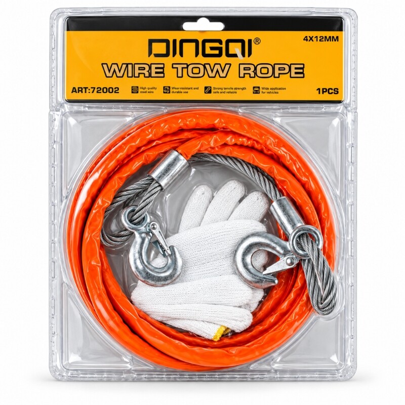DINGQI CABLE DE REMOLQUE ACERO 12MM x 4M Dingqi Cable De Remolque Acero 12mm X 4m