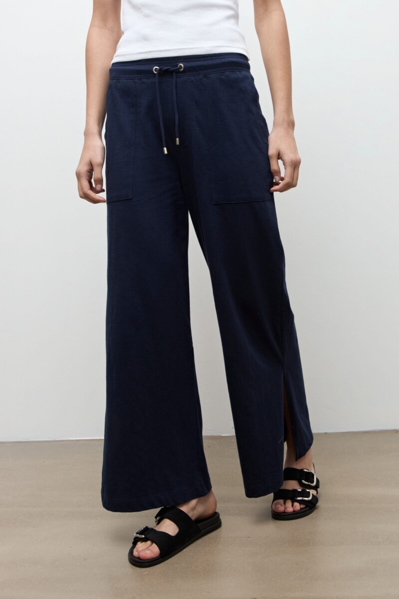 Pantalon pretina elastizada azul marino