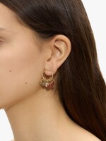Pendientes De Aro Medallas Y Cuentas dorado