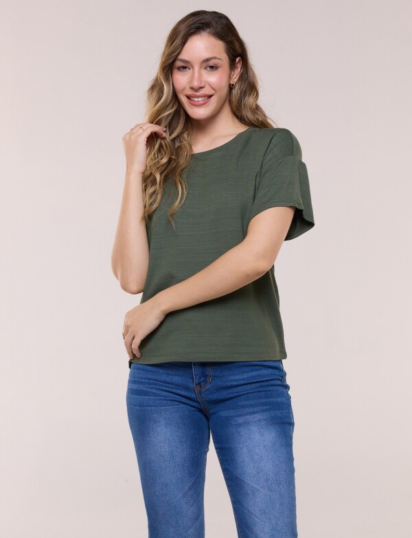 Remera Boxy Hombro Caido OLIVA