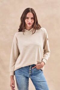 Sweater Capucha Beige Melange