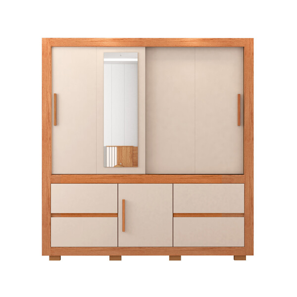 ROPERO CON ESPEJO MODELO OPTIMUS 1.9 COLOR FREIJO/OFF WHITE(8002200390-473) Ropero Con Espejo Modelo Optimus 1.9 Color Freijo/off White(8002200390-473)
