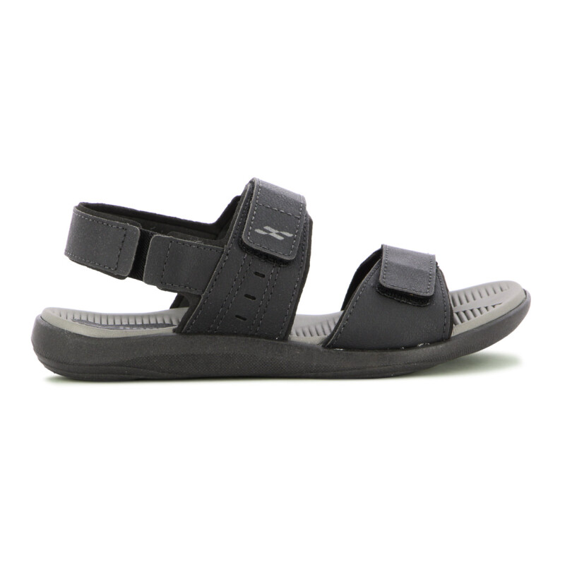 Sandalia Country Hombre Dos Tiras Con Velcro Negro-grafito