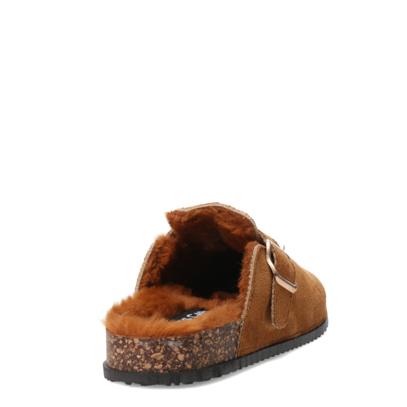 Zuecos de Mujer Miss Carol Lucero Con Interior Peludo Tan