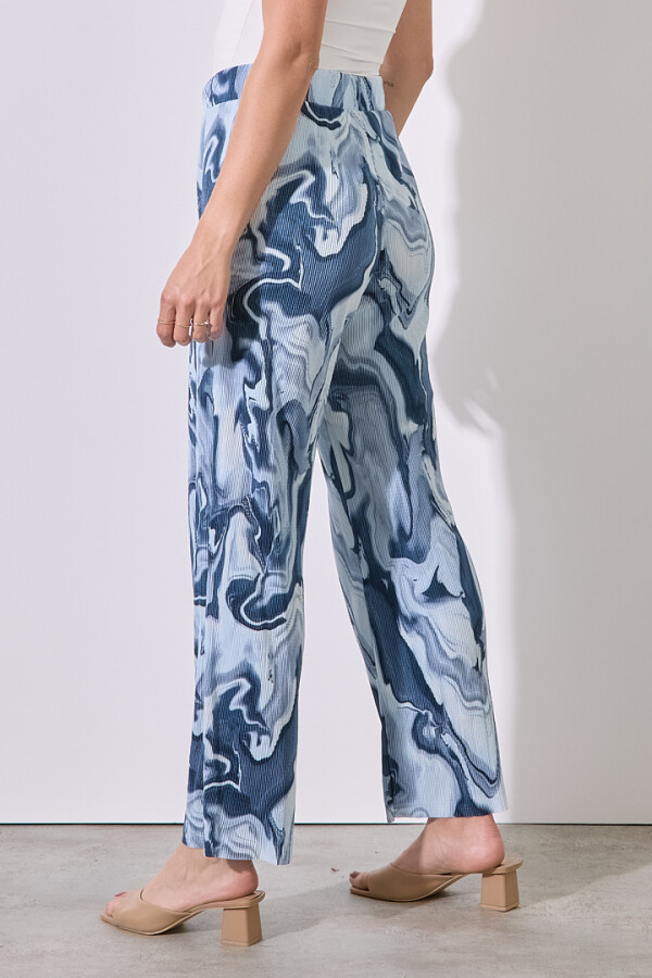 Pantalon Plisado AZUL/MULTI