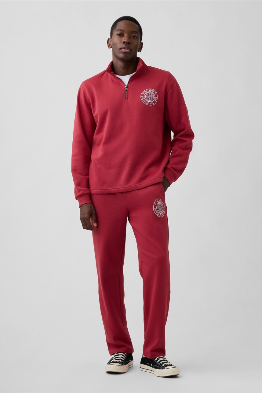 Pantalón Deportivo Logo Gap Hombre Barn Red
