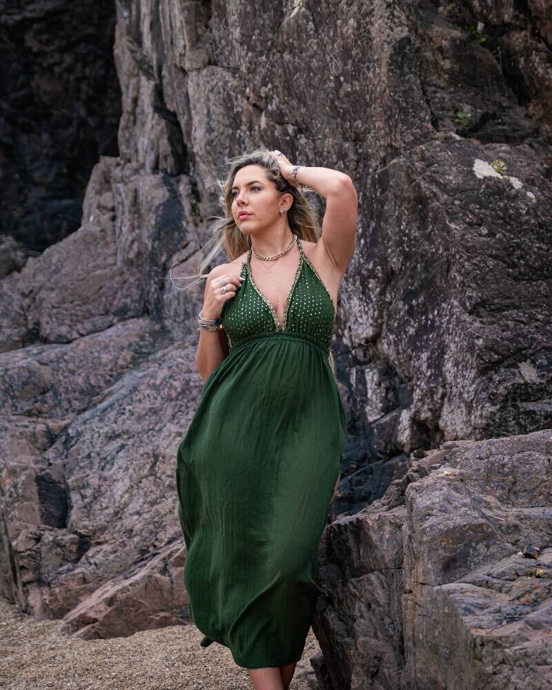 AIALA DRESS BORDADO Verde