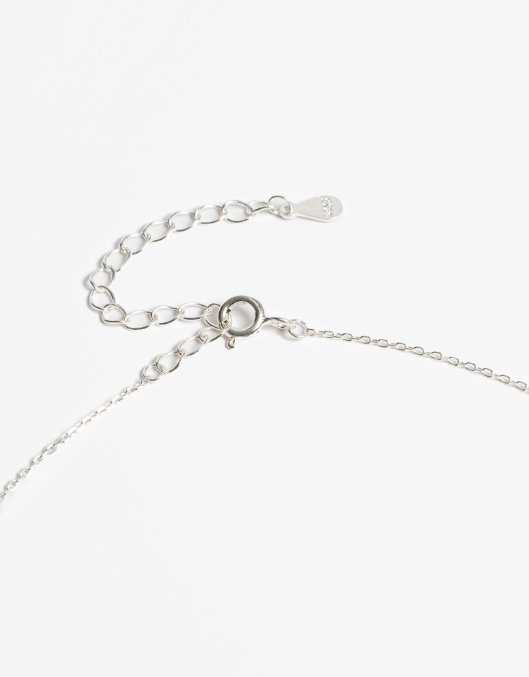 Collares Cortos Metal Collar En Y Plata 925 - Plateado