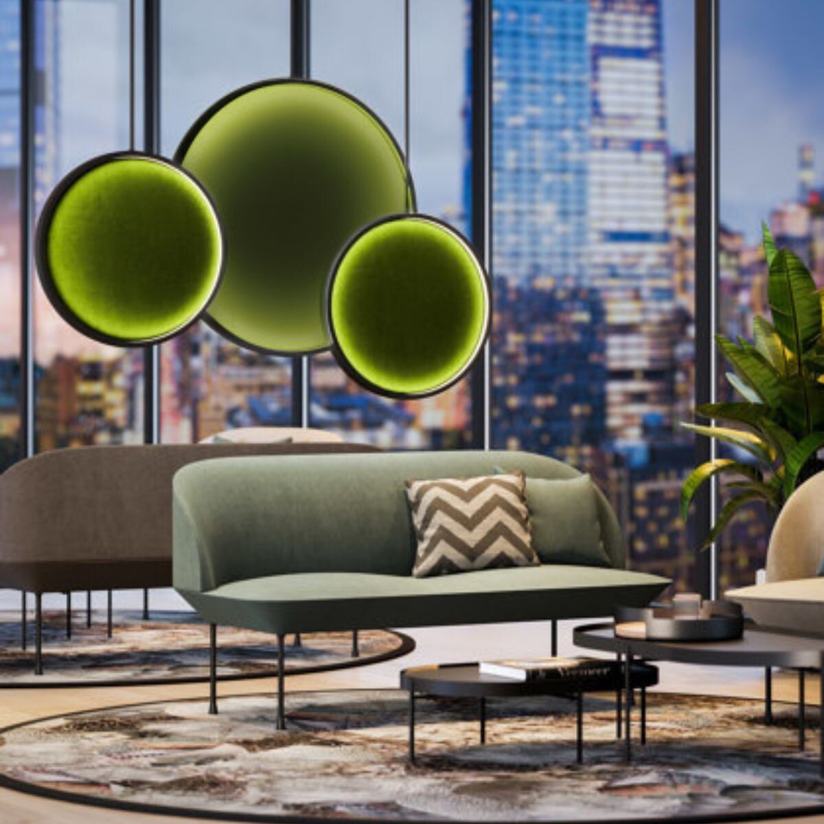 LUMINARIA DE PARED SOUND TRACK Verde Small 