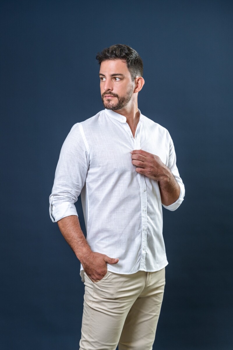 Camisa Cuello Mao. ROSA