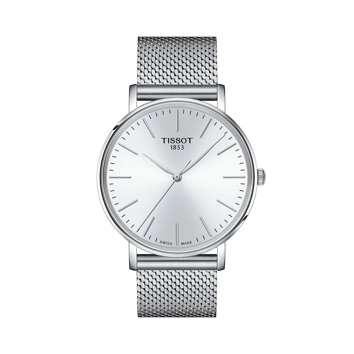 Reloj Tissot Everytime 40mm T1434101101100 para hombre con correa de acero plateado - Plateado 