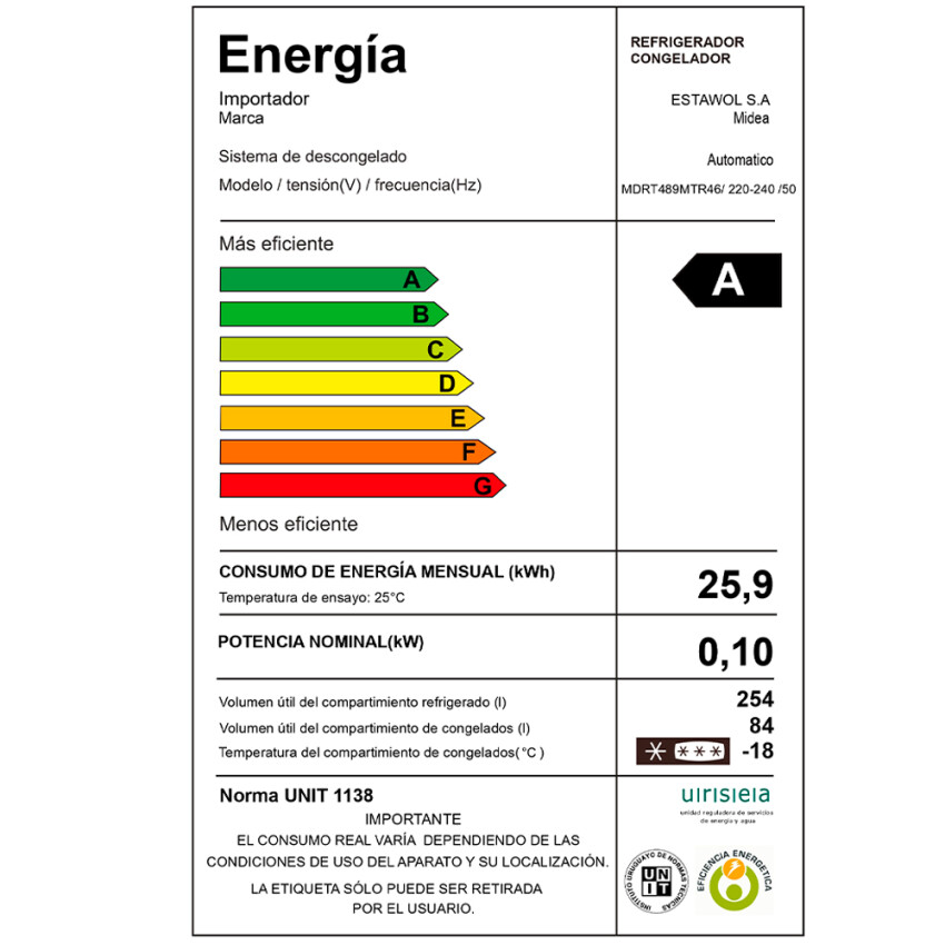 Heladera Midea MDRT489 inverter inox. Heladera Midea MDRT489 inverter inox.