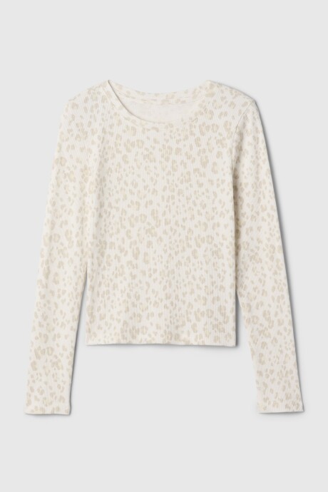 Remera Manga Larga Niña Snow Leopard