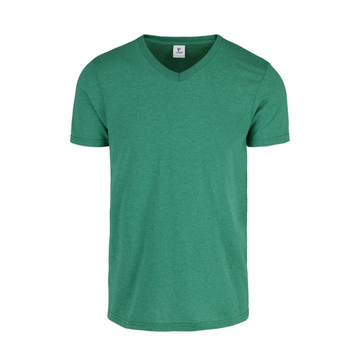 Camiseta jaspe escote en v - Verde jade 