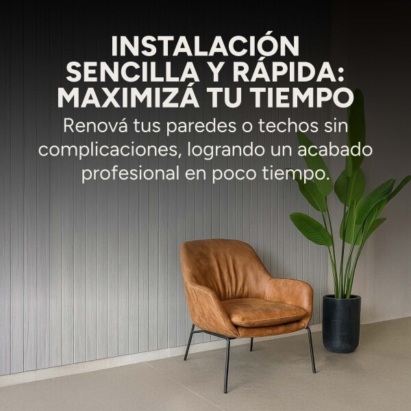 Pack x100 Wpc Simil Madera Wall Panel Lambrin 2.90m x 16.7cm Color Gris Claro