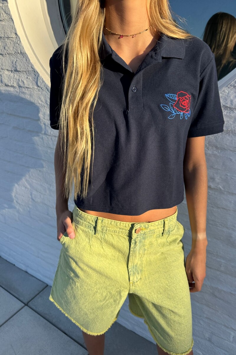Remera Polo Rosa - Azul 