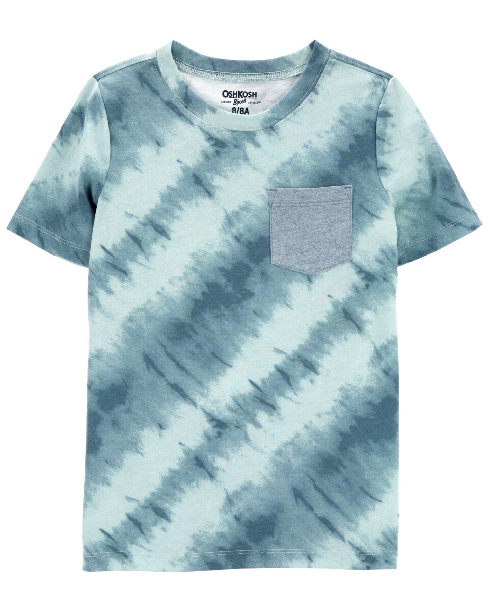 Remera de algodón con bolsillo y diseño tie-dye 