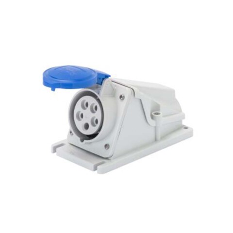 Tomacorriente exterior industrial 3P+T 16A 9HS 220V azul IP44 GG2478