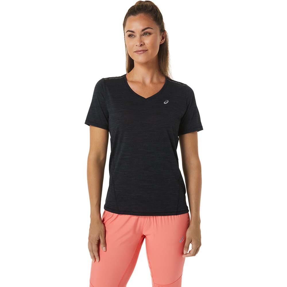 Race V-Neck SS Top - Mujer Performance Black/charcoal Grey