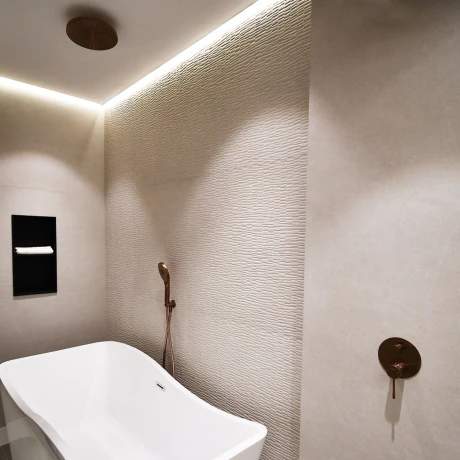 Porcelanato Gris Mate Relieve 80X160Cm Pared FREIJO Y GRIS