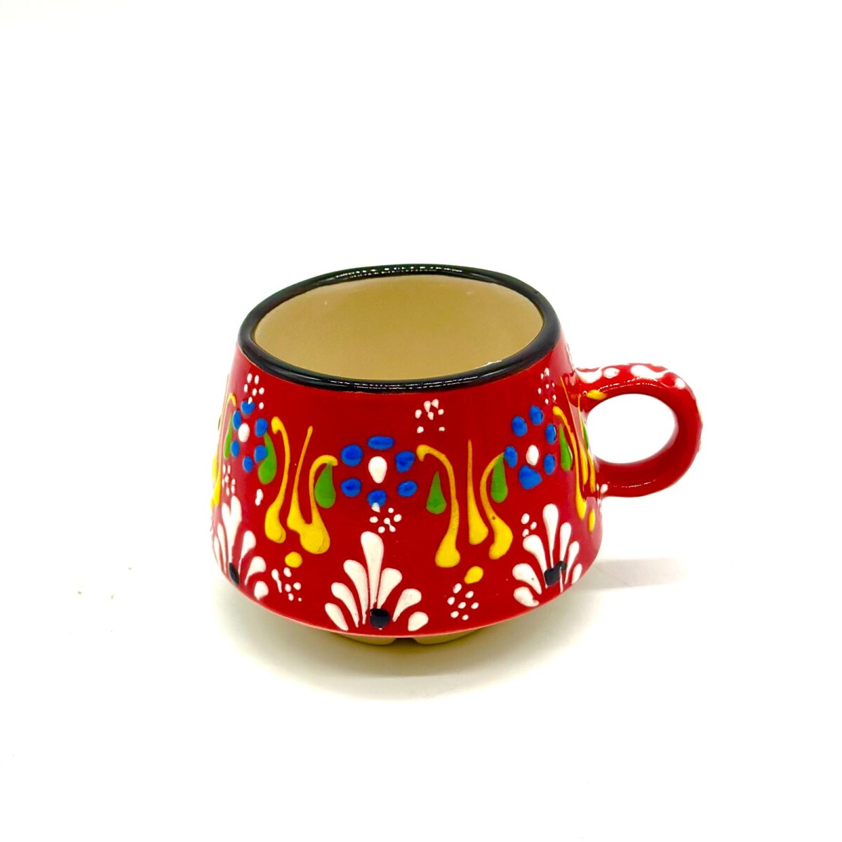 Taza de té de cerámica artesanal - Roja 