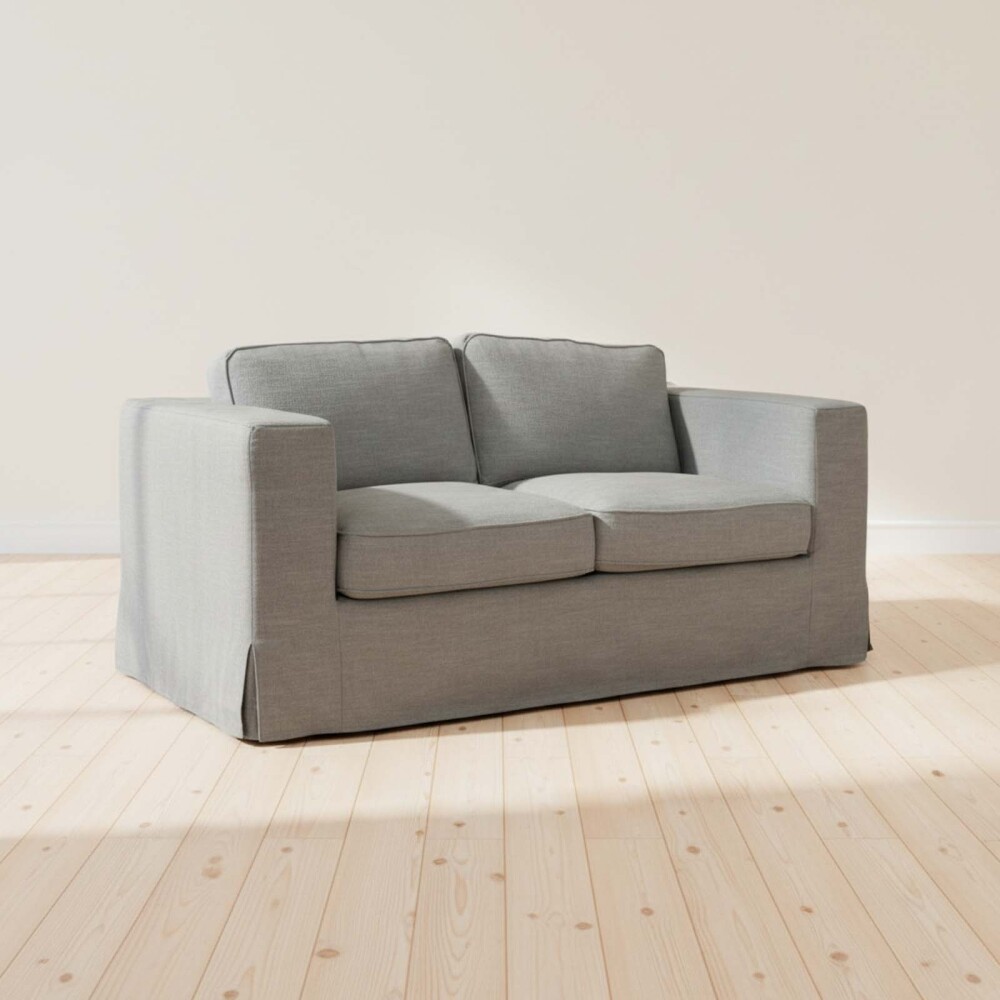 SOFÁ CON FUNDA DESMONTTABLE 2 CUERPOS TELA-Y-MADERA GRIS CHARLIE