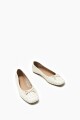 Ballerina Cassia de cuero texturada crudo
