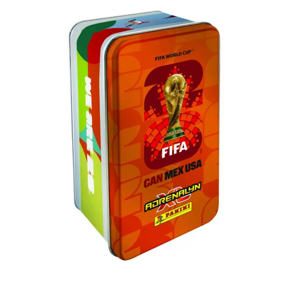 Tin box Cartas Adrenalyn Mundial 2026 - Naranja 