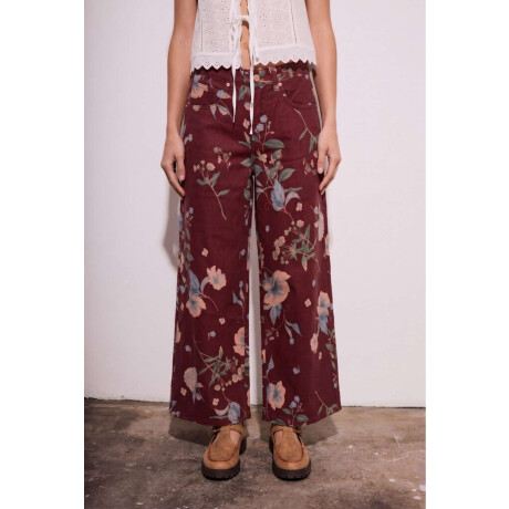 Jean Wide Leg Print Print