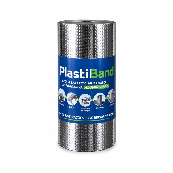 Membrana Autoadhesiva Aluminizada 45 cm x 10 m Plastiband Membrana Autoadhesiva Aluminizada 45 Cm X 10 M Plastiband