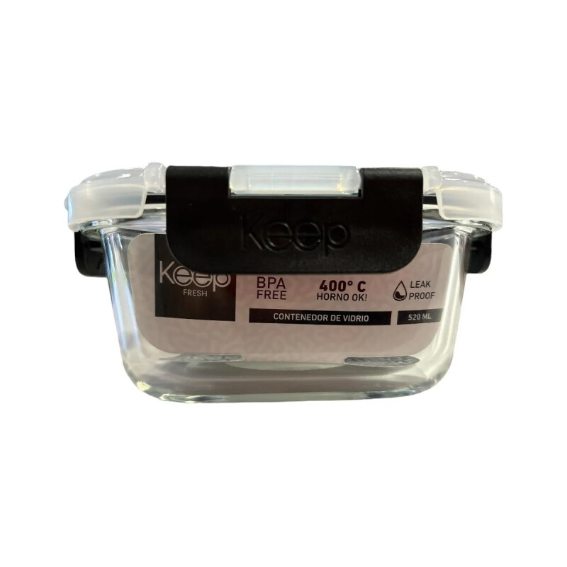 Recipiente Vianda De Vidrio Keep Para Microondas 520 Ml Negro