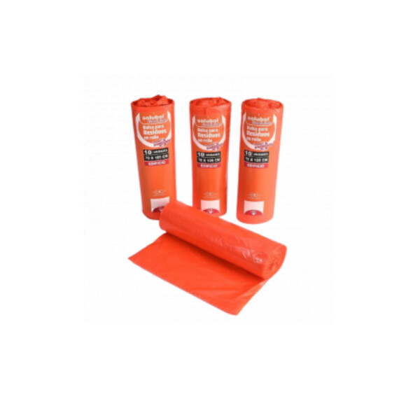 BOLSAS PARA RESIDUOS SOLUBOL EN ROLLOS 50X62 CM. NARANJA NARANJA