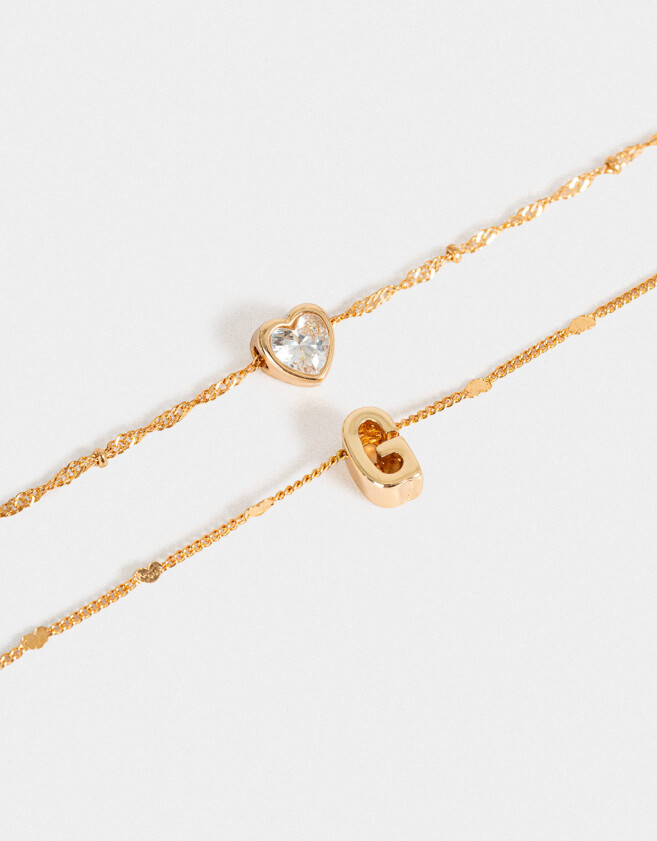 Collares Cortos Con cubic zirconia Collar Corto Cubic Inicial "g" - Dorado