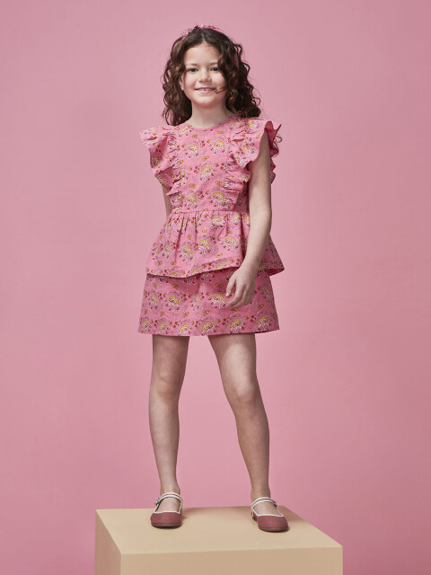 Vestido Estampado Indio Rosa