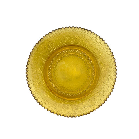 Plato de vidrio color ámbar 15 cm Plato De Vidrio Color ámbar 15 Cm