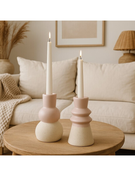 CANDELABRO BOCEL 7x7x14.5CM CERAMICA ROSA CANDELABRO BOCEL 7x7x14.5CM CERAMICA ROSA