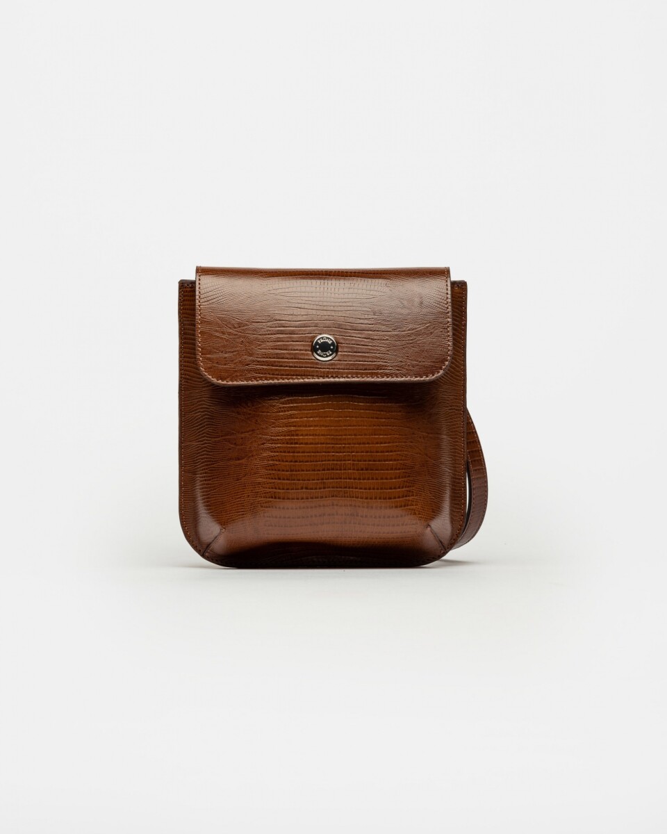 Mini Bag Liana En Cuero Print Lagarto - Tabaco 