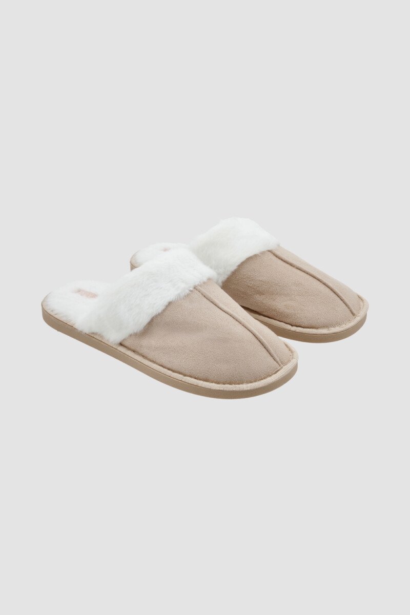 Pantufla basic fur inv26 - Beige 