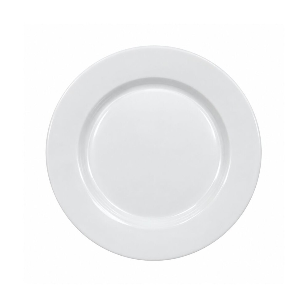 Plato llano melamina blanca 25 cm Plato llano melamina blanca 25 cm