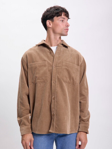 Sobrecamisa de pana Tostado