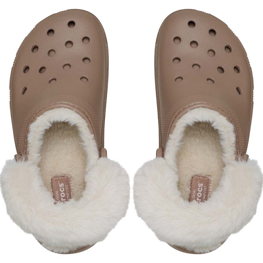 Classic Platform Fuzz Lined Clog W Latte