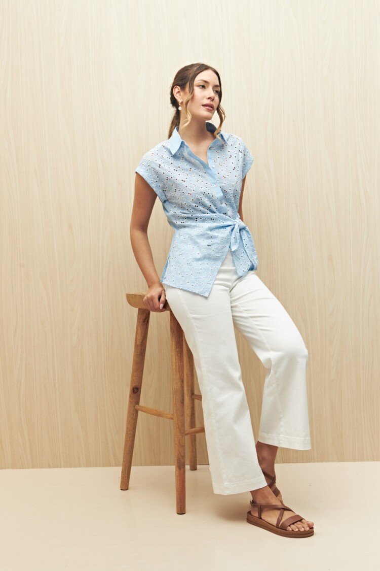 CAMISA ELENORE Celeste Cielo