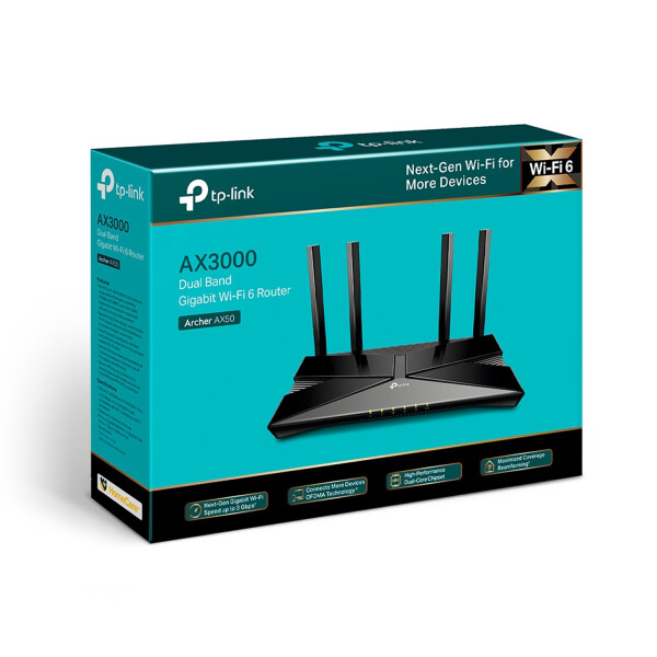 Router Tp Link Archer Ax50 Wi-fi 6 Ax3000 ROUTER TP LINK ARCHER AX50 AX3000 WIFI 6