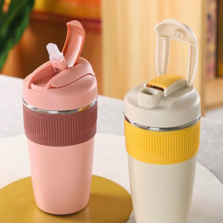 Vaso térmico con tapa hermética 450ml Blanco